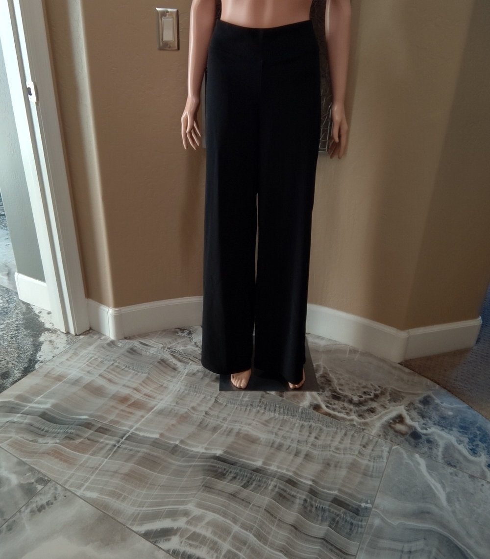 Boston Proper Black Travel Collection Wide-Leg Palazzo Pants